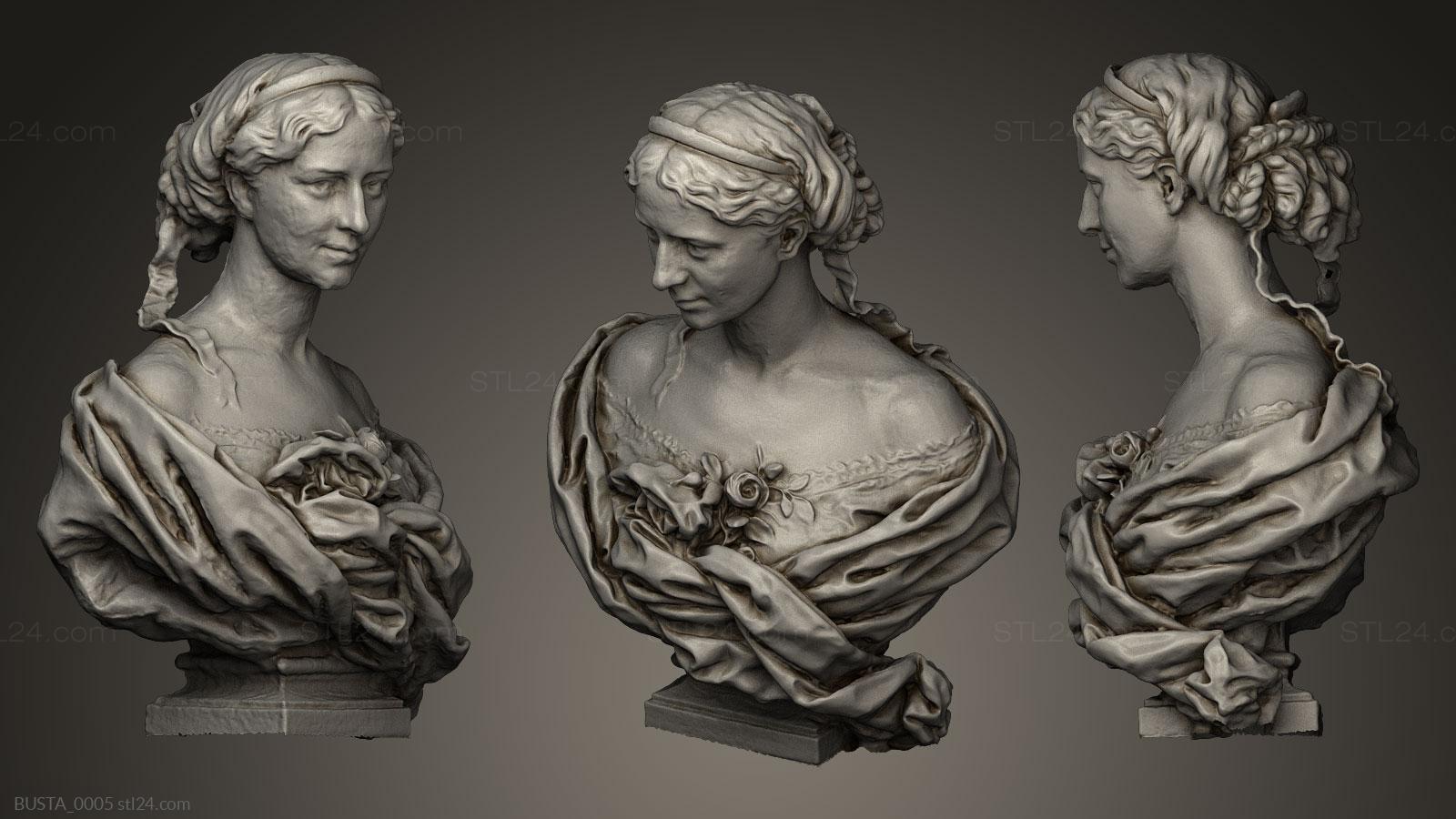Бюсты и головы античные и исторические (Графиня Арман, BUSTA_0005) 3D модель для ЧПУ станка